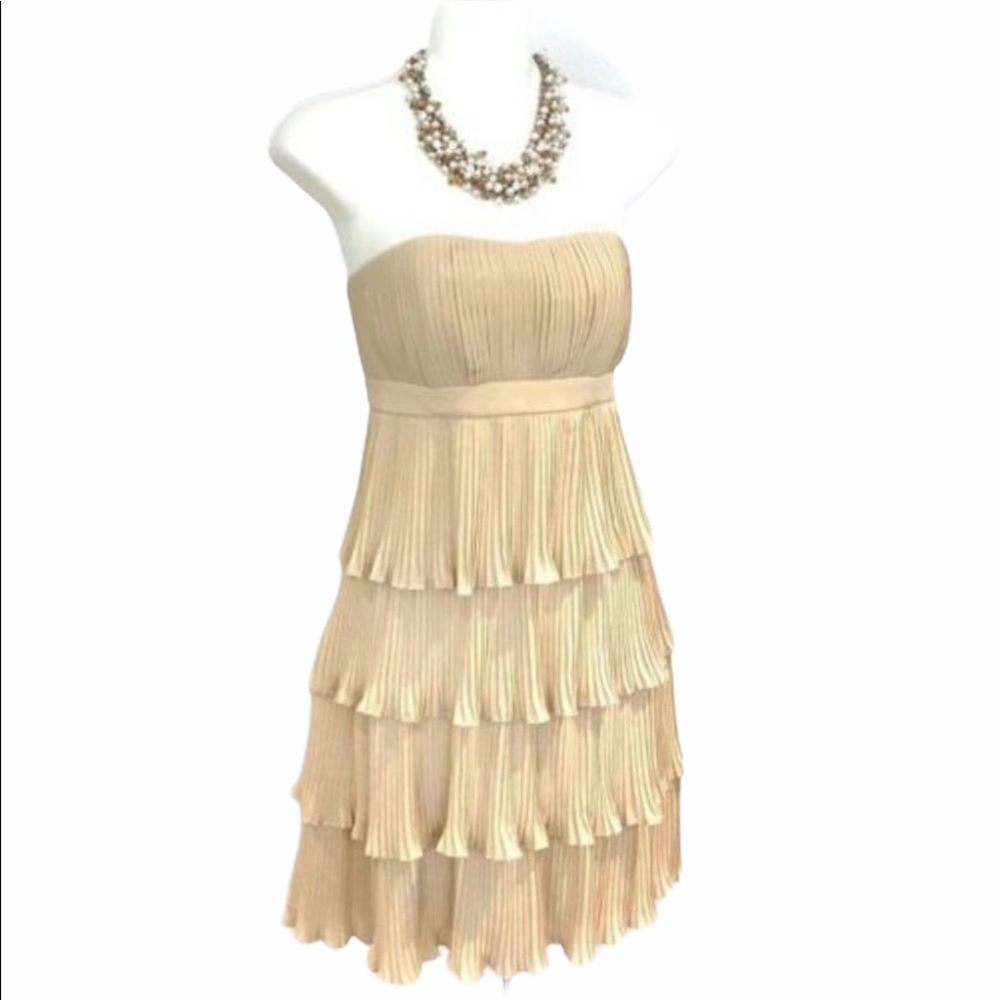 NEW Anna Sui Pleated Tiered Strapless Dress party